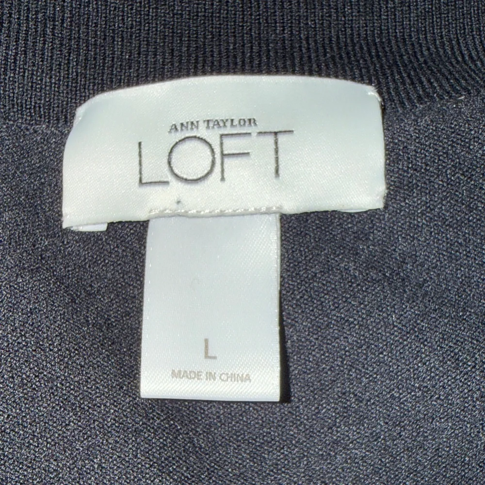 Ann Taylor LOFT Black Open Front Sequined Cardigan – Size Large - Picture 2 of 7
